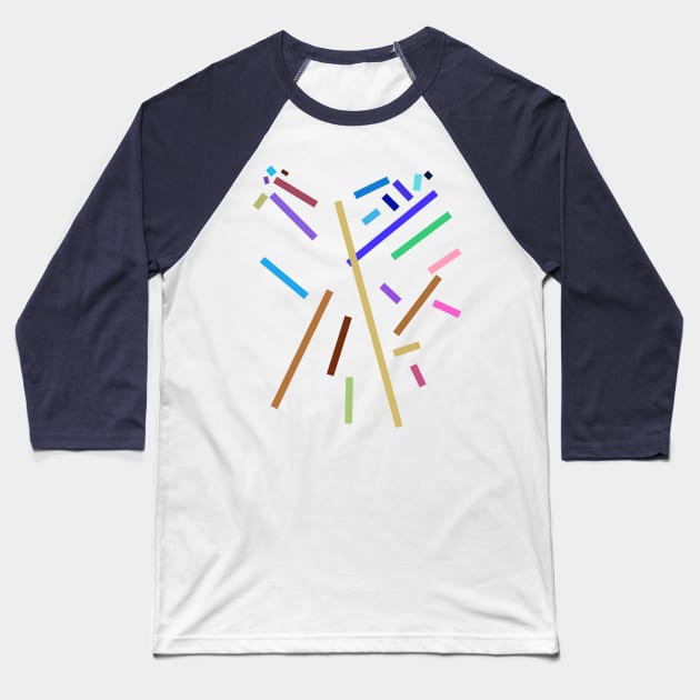 Minimal abstract Line Pattern Baseball T-Shirt by Nikokosmos